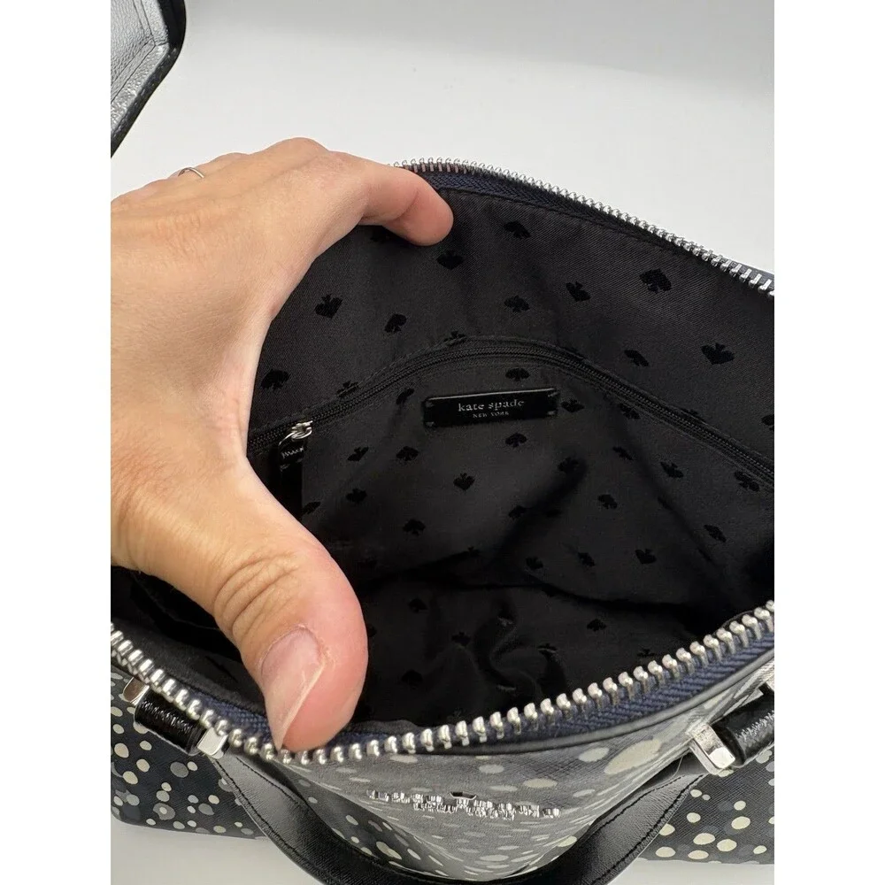 KATE SPADE MAISE SAIREE DOT DOMED LEATHER SATCHEL PURSE BAG